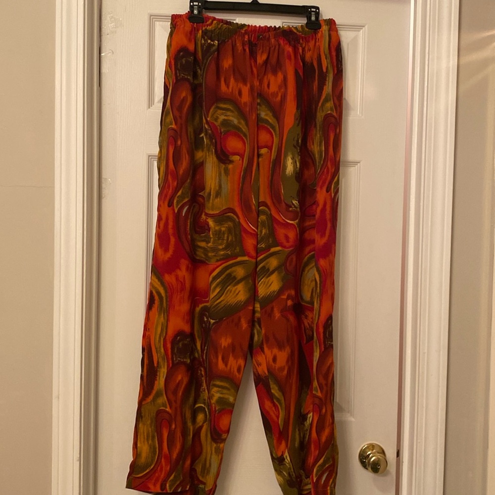 MLLE Gabrielle woman’s palazzo pant, size XL, multicolored
